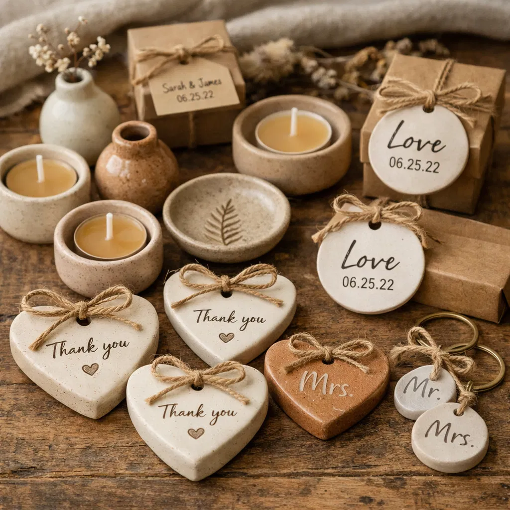 Detalles de boda personalizados en cerámica