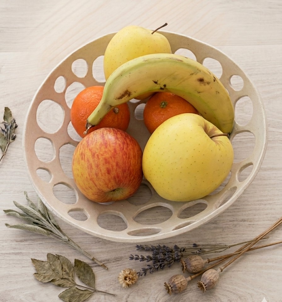 Frutero de cerámica artesanal