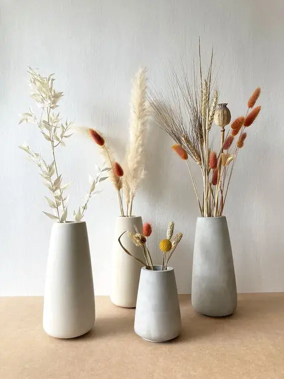 Floreros artesanales de cerámica para decoración del hogar