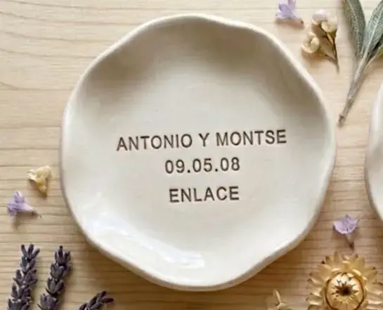 Platitos decorativos de cerámica para detalles de boda