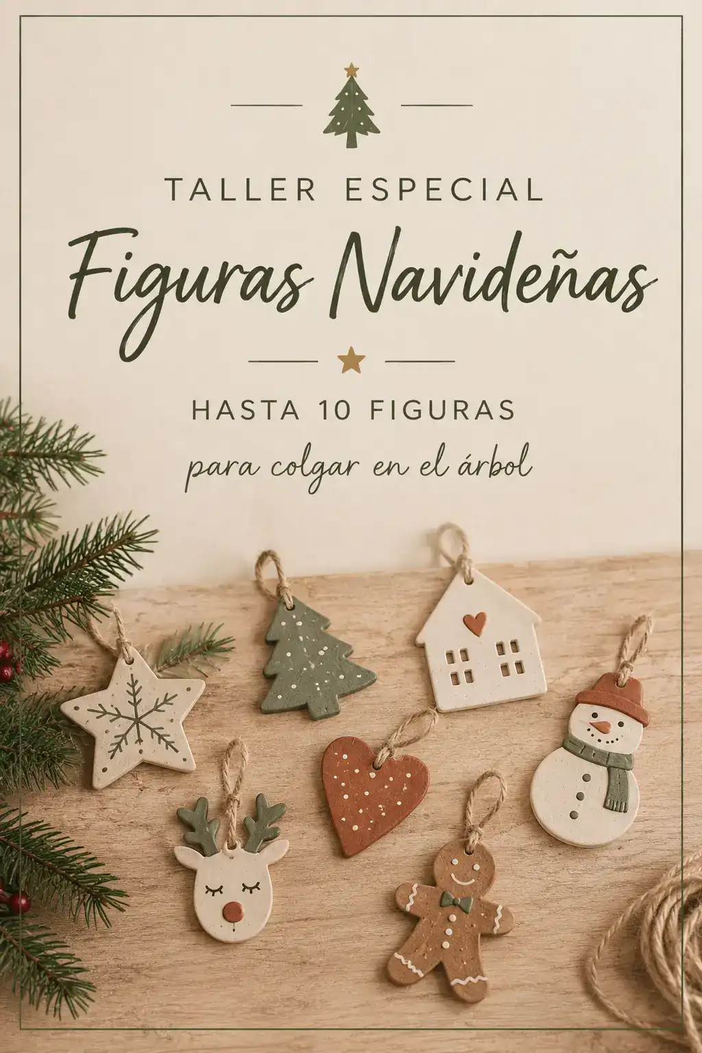 Taller especial de figuras navideñas de cerámica en Valladolid - CreArte, adornos de árbol de Navidad hechos a mano