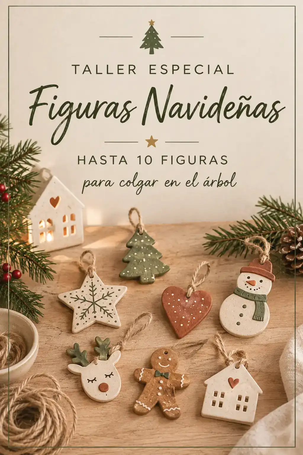 Taller especial de figuras navideñas de cerámica en Valladolid - CreArte, adornos de árbol de Navidad hechos a mano