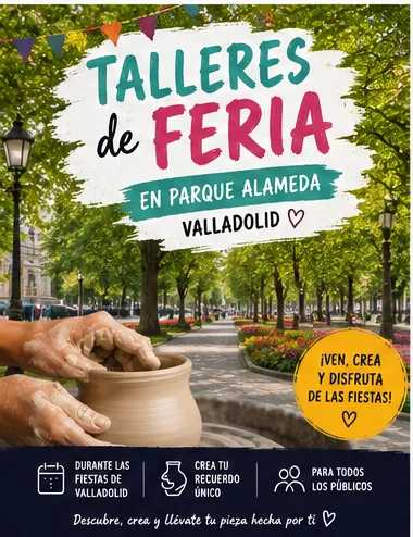 Taller especial de Feria del lunes 07 de septiembre en Parque Alameda, Valladolid - CreArte Cerámica