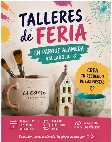 Taller especial de Feria del jueves 10 de septiembre en Parque Alameda, Valladolid - CreArte Cerámica