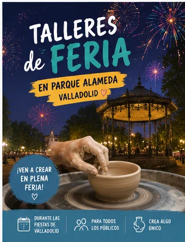 Taller especial de Feria del viernes 11 de septiembre en Parque Alameda, Valladolid - CreArte Cerámica