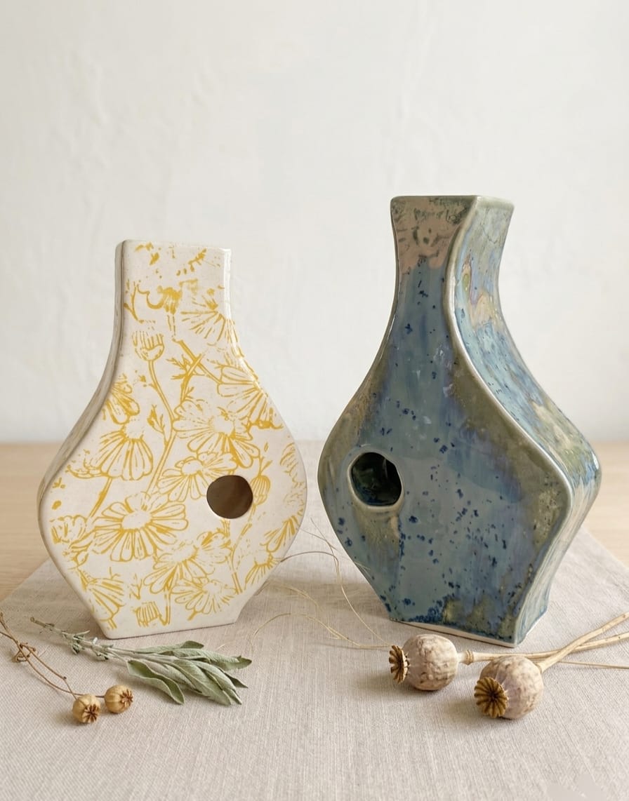 Jarrones de cerámica artesanal personalizables para flores