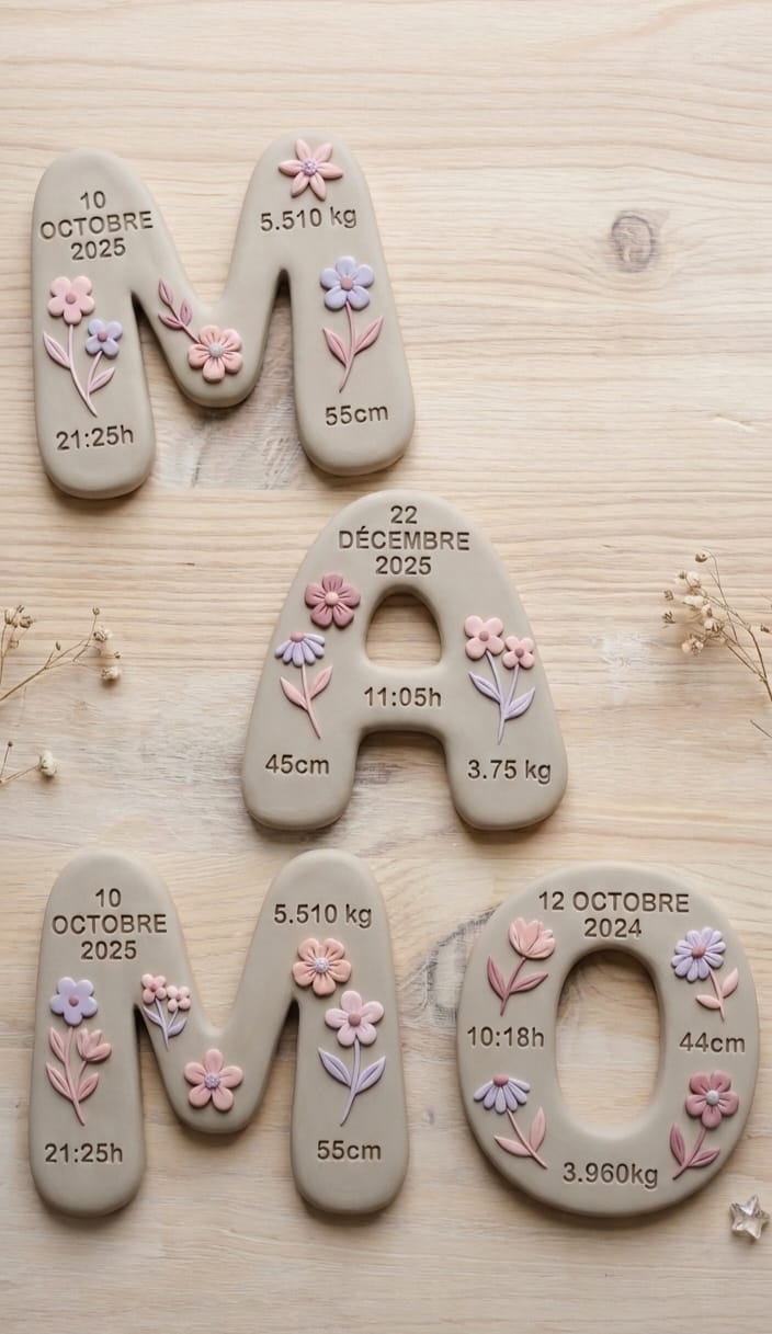 Letras personalizadas de cerámica para bebés