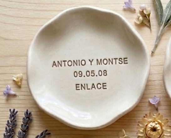 Platitos decorativos de cerámica para detalles de boda